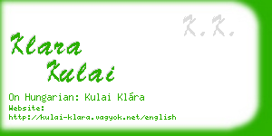 klara kulai business card
